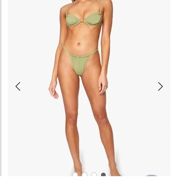 NWT - WeWoreWhat | Ruched Bikini Top and bottom solid sand size L - Picture 13 of 16